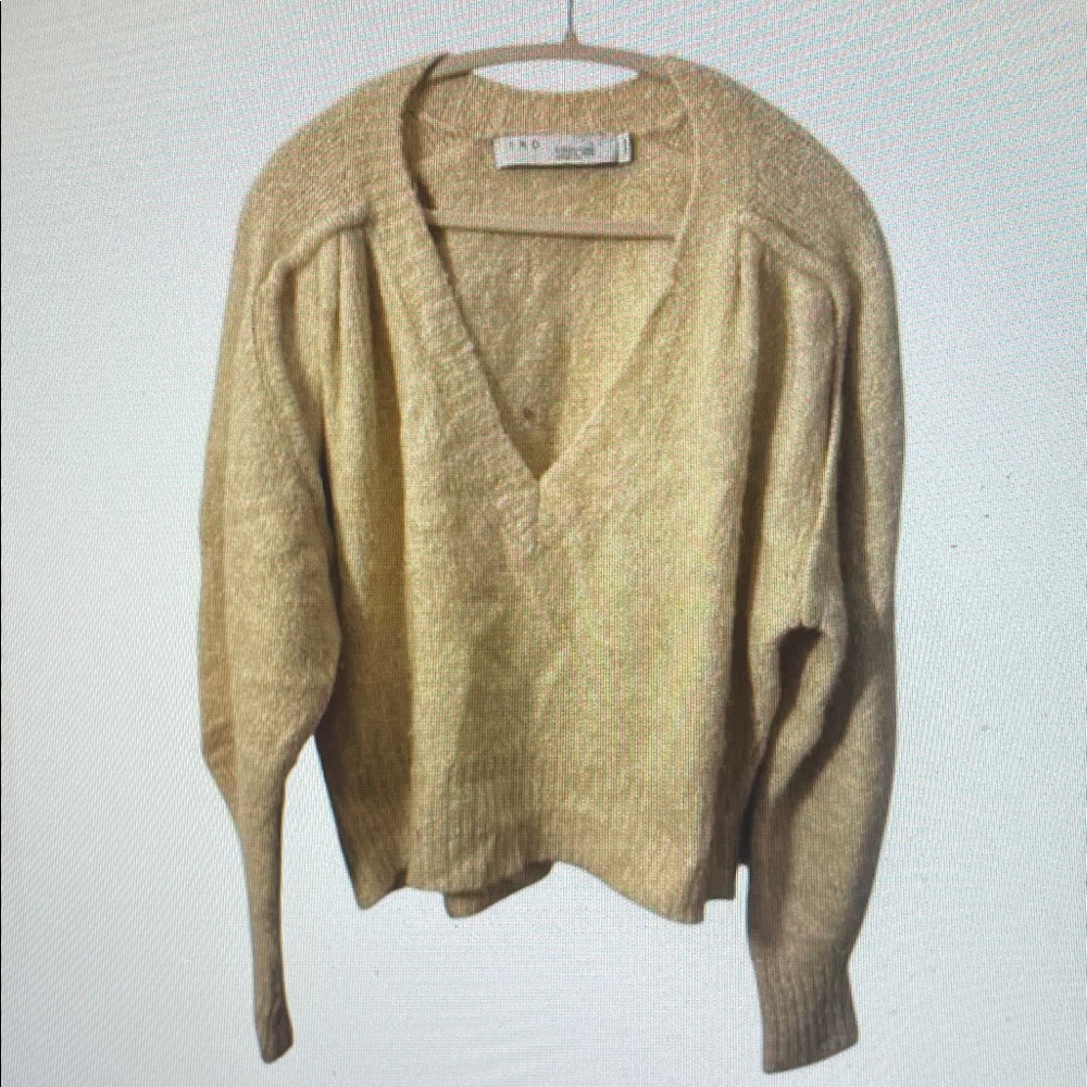 IRO V-Neck Sweater in Warm Beige